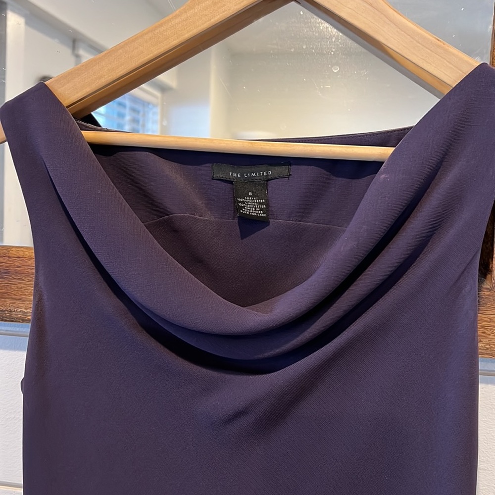 Plum cowl neck dress